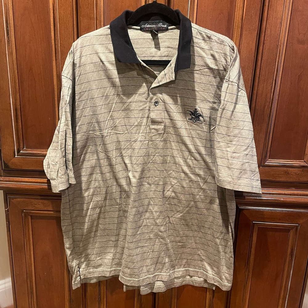 Men's “Anheuser-Busch” Striped Polo Shirt